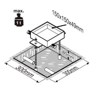 Boîte de sol GMXB-O, sans bloc de coffrage pour GM 730/GM 775