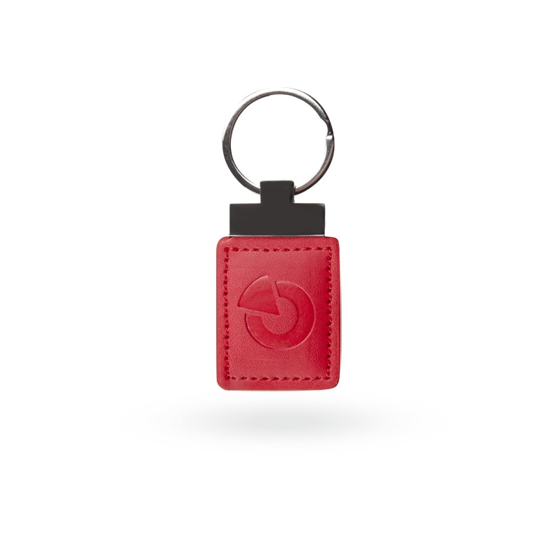 Badge RFID en cuir - rouge