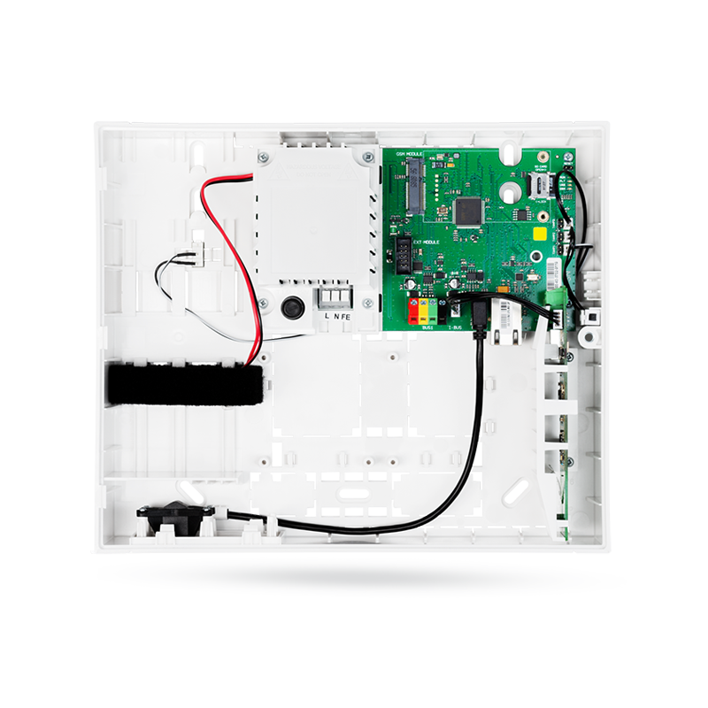 Centrale du système d'alarme, y compris appareil de transmission LAN et module radio