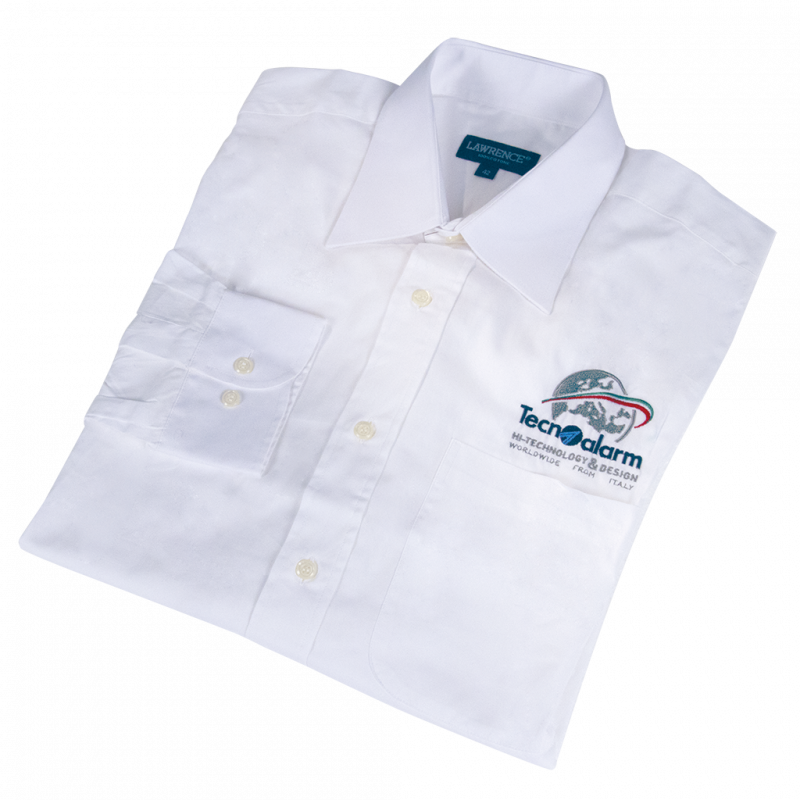 Chemise à manches longues pour homme avec logo Tecnoalarm - Blanc