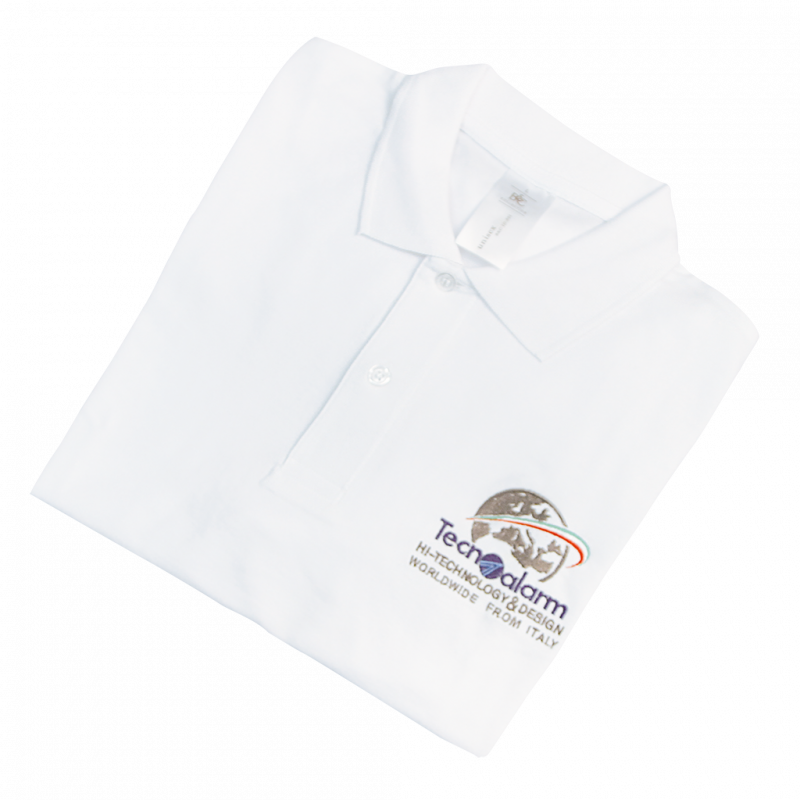 Kurzärmliges Poloshirt mit Tecnoalarm Logo - Weiss